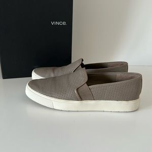 VINCE Blair slip on leather sneakers size 6.5/37 woodsmoke